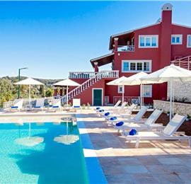 8 Bedroom villa with pool & seaview, near Acharavi, sleeps 16-18